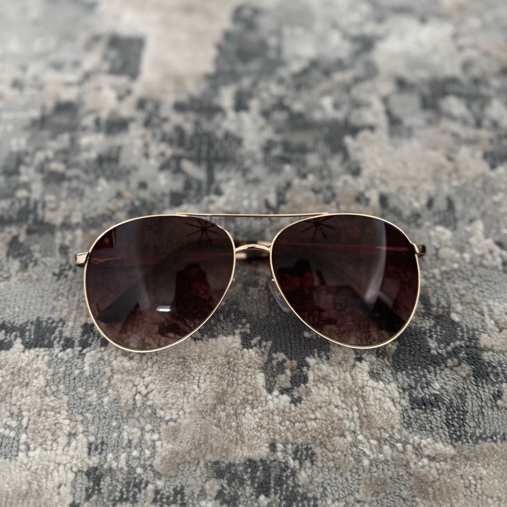 Oscar de la Renta Gold and Brown Sunglasses